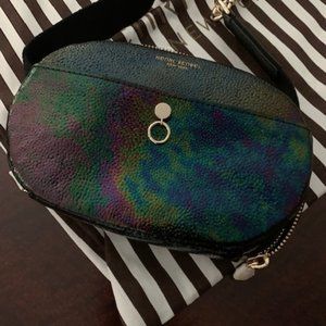 Henri Bendel Belt Bag Oilslick Petrol Leather